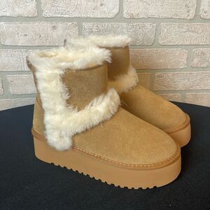 NWOB Project Cloud Genuine Suede Fleece Memory Foam Platform Boots 6